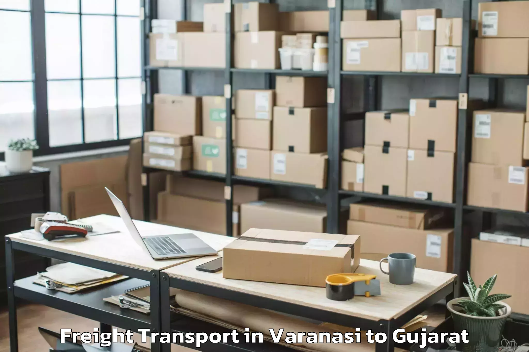 Book Varanasi to Childrens University Gandhinag Freight Transport Online